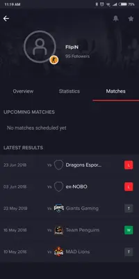 Upcomer eSports android App screenshot 10