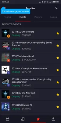 Upcomer eSports android App screenshot 1